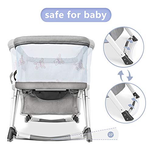 Besrey Cuna para bebé Cunas 2 en 1 Cunas de viaje Cunas plegables - Gris