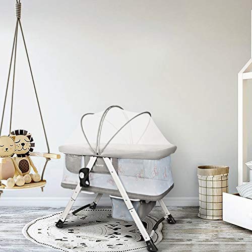 Besrey Cuna para bebé Cunas 2 en 1 Cunas de viaje Cunas plegables - Gris