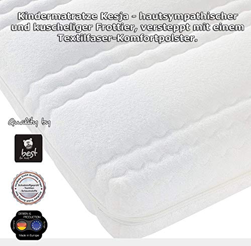 Best For Kids - Colchón para cama infantil, 80 x 160 x 10 cm, tejido de rizo, con certificado de calidad Ökotex 100 - Standard y TÜV, acolchado y suave