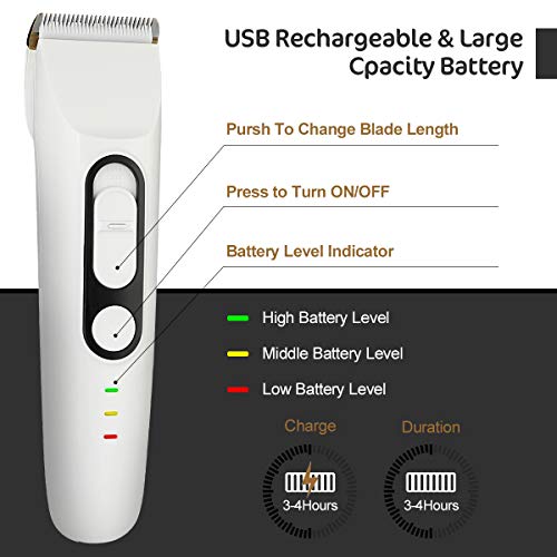 BESTBOMG Cortapelos para Hombres Eléctrico Impermeable IPX7 Máquina de Cortar Pelo Profesional Cortadora de Pelo con 4 Peines Guía,Palanca cónica ajustable