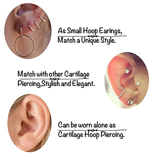 Besteel 9 Unids 16G de Acero Inoxidable Nariz Piercing Aro Pendientes para Las Mujeres Niñas Anillo de Piercing de Nariz Pierna del Labio joyería del Cuerpo 8mm