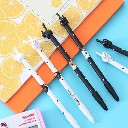 BESTIM INCUK - Lote de 6 bolígrafos de gel con punta extra fina de 0,38 mm, tinta negra, artículos de papelería, artículos de oficina, para volver a la escuela, cumpleaños, Gfit