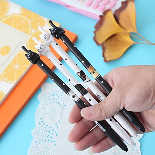 BESTIM INCUK - Lote de 6 bolígrafos de gel con punta extra fina de 0,38 mm, tinta negra, artículos de papelería, artículos de oficina, para volver a la escuela, cumpleaños, Gfit