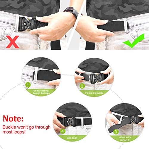 BESTKEE Cinturón táctico para hombres 1.5 pulgadas, estilo militar Cinturón con hebilla con cierre rápido de hebilla de metal, regalo con bolsa táctica Molle y gancho (Ejercito verde)