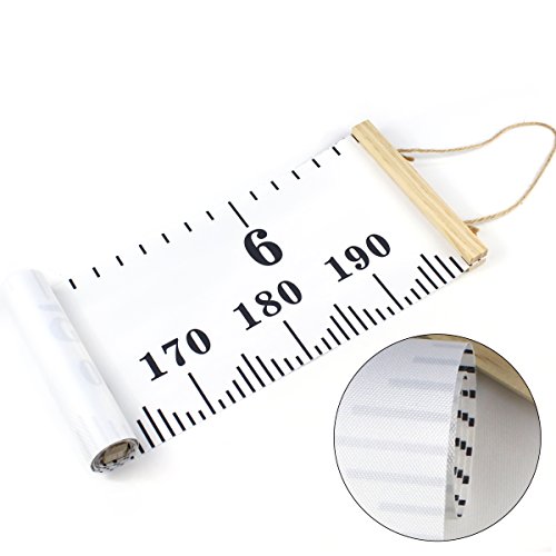 BestMall Tabla de crecimiento para colgar en la pared, regla para niños niños y niñas, decoración de la habitación infantil, tabla de crecimiento de 20 x 200 cm