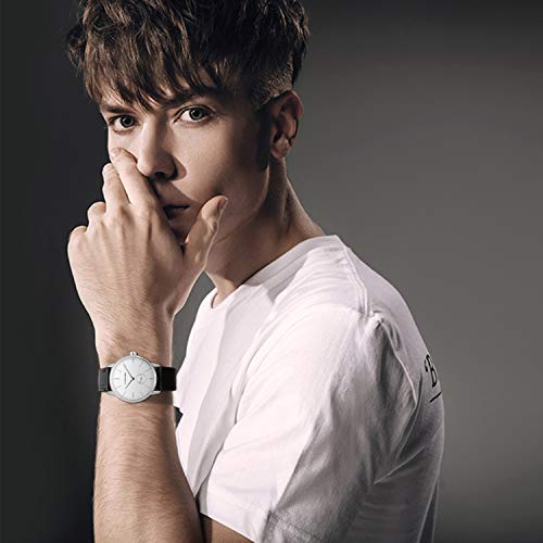 BesTn - Reloj mecánico automático, color plateado y negro