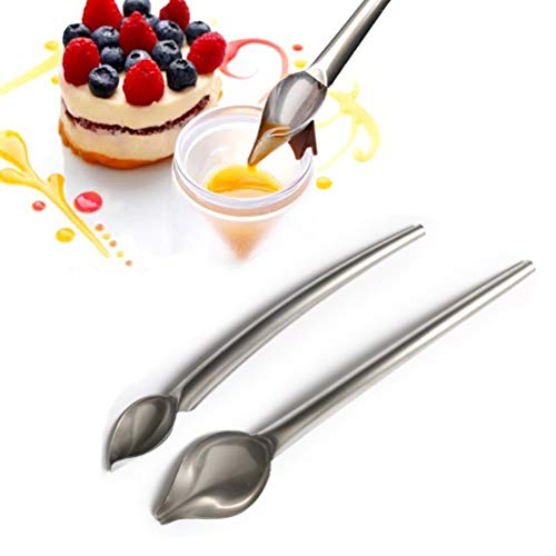 BESTonZON 2 Unids Deco Cuchara Multi-Uso Precisión Chef Culinary Drawing Spoons Cake Decorating Tool