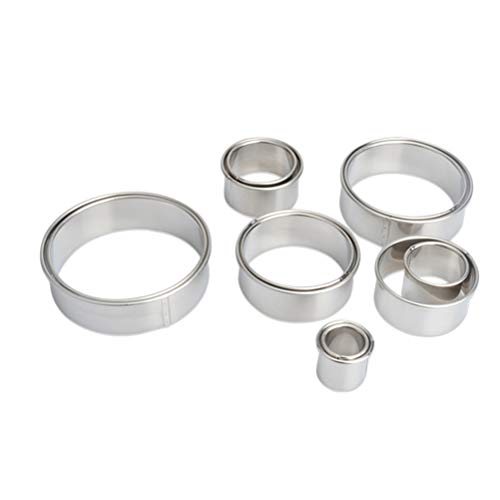 BESTonZON Molde Redondo para Tartas de Acero Inoxidable Postre DIY Decoración Herramientas de Hornada