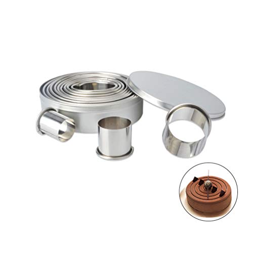 BESTonZON Molde Redondo para Tartas de Acero Inoxidable Postre DIY Decoración Herramientas de Hornada