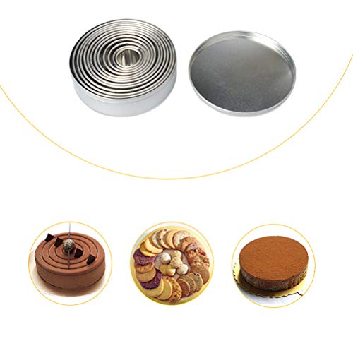 BESTonZON Molde Redondo para Tartas de Acero Inoxidable Postre DIY Decoración Herramientas de Hornada