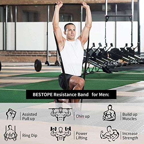 BESTOPE Banda de resistencia - Banda de ejercicios Aparatos de gimnasia Inicio, Servicio pesado Fuerza Entrenamiento fitness para hacer ejercicio (Negro)