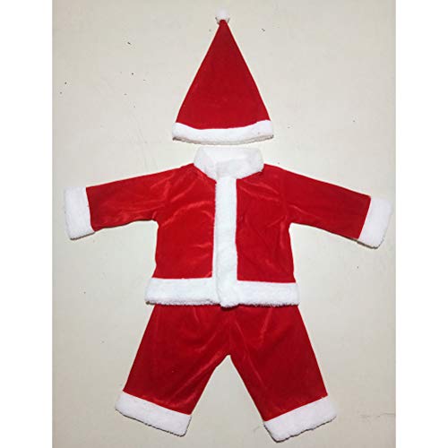BESTOYARD Conjunto de Disfraz Papa Noel para Bebe Niño Niña Gorro de Navidad Ropa Pantalones con Cinturón tamaño 80 cm (Rojo)