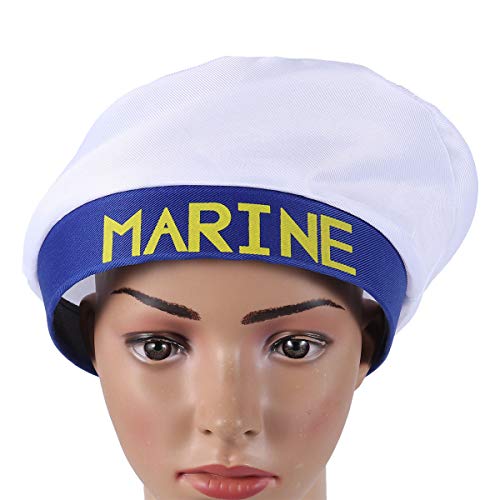 BESTOYARD Gorra capitán para Niños Yate Barco Navegante Capitán Traje Sombrero Cap Marina Marina Almirante para Halloween Disfraz Fiestas (Blanco)