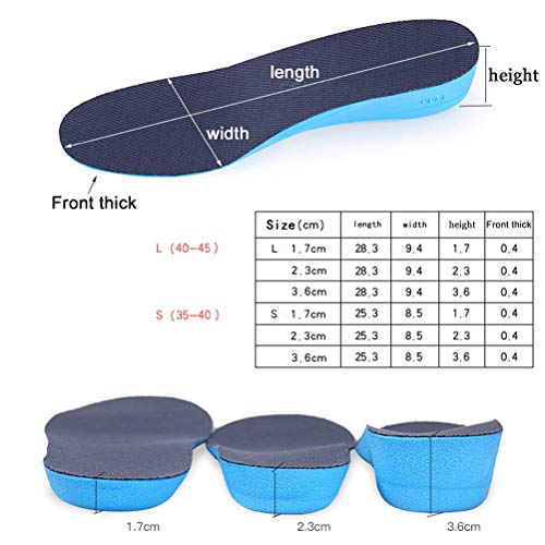 BESTOYARD Par de Plantillas para Pie Plano Plantillas para Zapatos con Alzas Elevadora de Pu Invisible para Mujer 2,3 cm - Tamaño L
