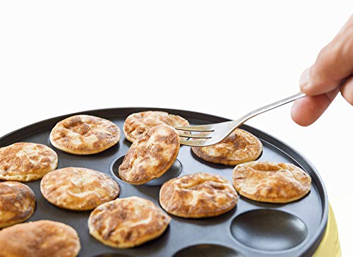 Bestron Sartén para Mini Crepes, Diseño Retro, Sweet Dreams, Antiadherente, 800 W, Amarillo