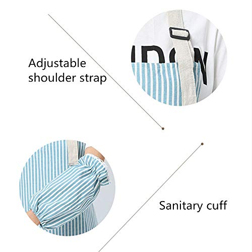 BESTSOON Delantal de Cocina Cocina Tres Piezas de tamaño Ajustable Gotas de Agua Delantal Resistente con el Sombrero y el Brazalete para Hornear jardinería Barbacoa (Color : Green, Size : One Size)