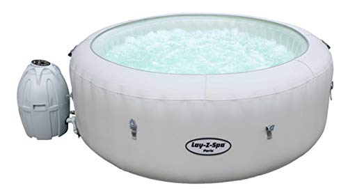 Bestway Lay-Z-SPA Paris Airjet - Jacuzzi Hinchable con función de Masaje (196 x 196 x 66 cm), Color Blanco