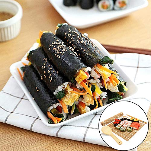 BESTZY 11pcs Kit para Hacer Sushi de Bambú Preparar Sushi Fácil Y Profesional con Este Juego