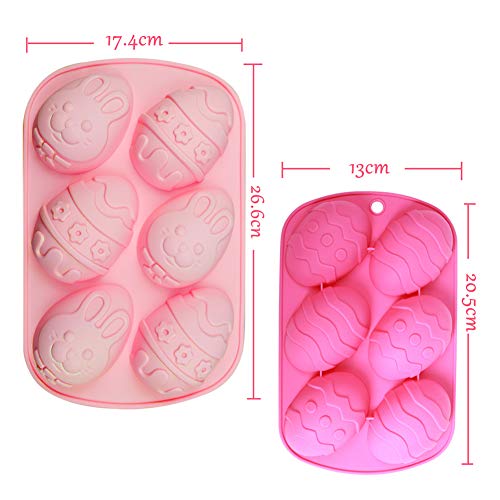 BESTZY 2PCS Molde de silicona con forma de huevo de Pascua para tartas Moldes del Pastel del silicón de jabón de cake de Chocolate