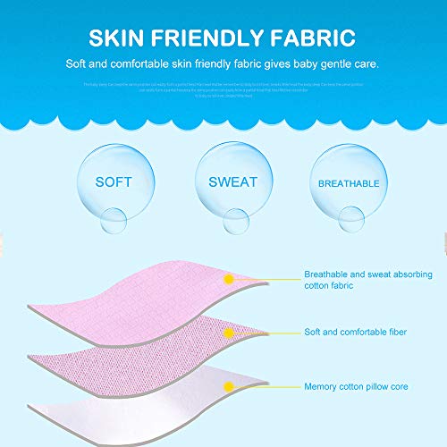 Besylo Almohada para Bebe, planas para la cabeza Forma bebé recién nacida almohada protectora para bebés, Cojín Recién nacido para Anti Plagiocefalia 0-12 Meses(azul)