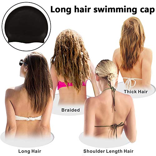 BETOY Gorro de baño, Gorro de Natación para Pelo Largo Infantil - Gorro Piscina - Gorro Natación Mujer y Hombre - - Gorros de Piscina Impermeables Infantil y Adultos