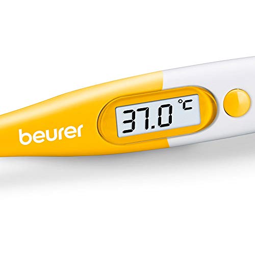 Beurer 950.05 - Termómetro corporal digital, con figura de rana, medición ultrarrápida, sensor flexible, pantalla LCD extra grande, sin mercurio ni vidrio, color amarillo