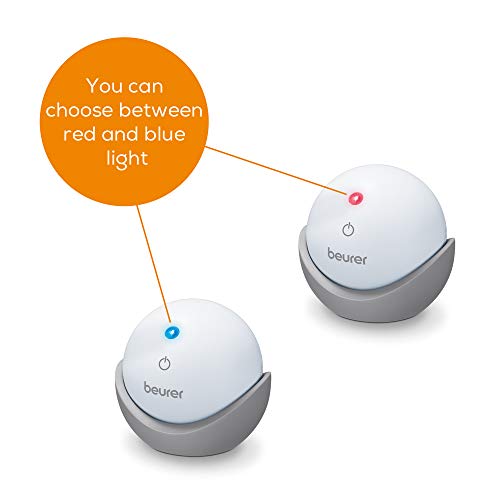 Beurer - Aparato Con Luz SL10 para Conciliar el Sueño, Proyección de Luz en el Techo, 2 Técnicas de Respiración Ajustables, Luz Roja o Luz Azul, Botón Táctil, Encendido o Apagado, Color Blanco
