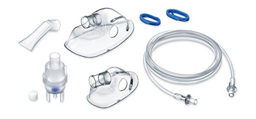 Beurer IH18 - Nebulizador con tecnología de compresor de aire, con capacidad de inhalación de 0.4ml/min, color blanco y gris, 16 x 15.5 x 8.4 cm, 1.3 kg