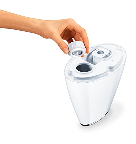 Beurer LB37 - Humidificador Ultrasónico, Micro Nebulización, hasta 20 m², Modo Noche, Silencioso, Máxima Nebulización 200 ml/h, Aceites Aromaticos, 20 W, Blanco
