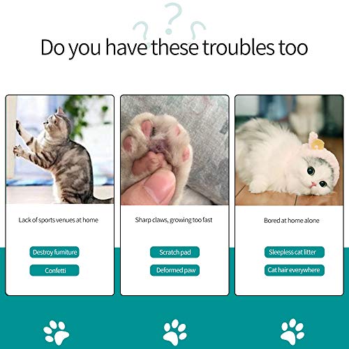 BEYAOBN Rascador de Gatos,con Catnip Orgánico Diseño de Doble Cara,Juguete para Gatos con Bola de Campana,Rascadoras Carton Reciclado Corrugado