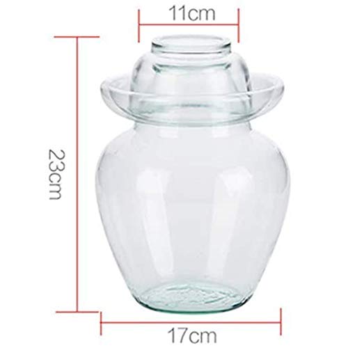 BFDMY Tarro fermentación, Tarro de Cristal Tradicional Fermentación con Tapa Haga chucrut, Kimchi, salmueras o Cualquier alimento fermentado