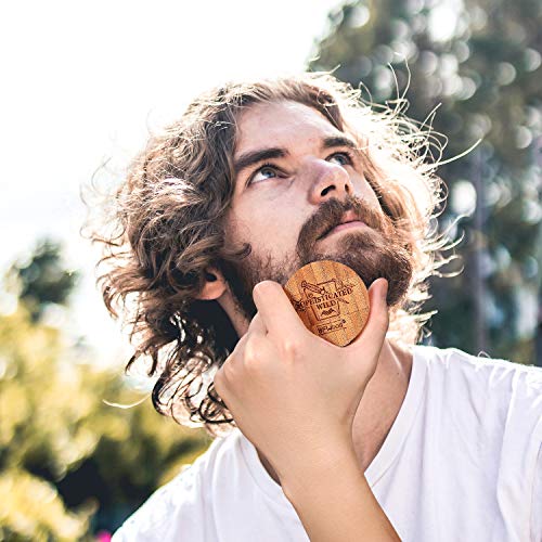 BFWood Kit para el Cuidado de la Barba con Soporte de Bambú para Hombres – Cepillo, Peine, Tijeras y 30g de Bálsamo, para Recortar, Asear, suavizar y Acondicionar la Barba