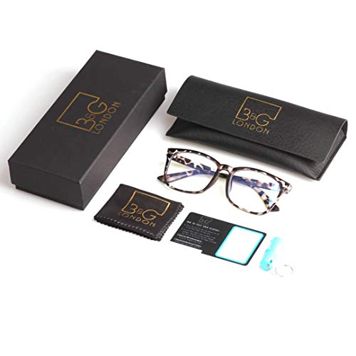 B&G London - Gafas con bloqueo de luz azul y gafas para ordenador, 100 % protección UV y fatiga ocular, para hombres y mujeres