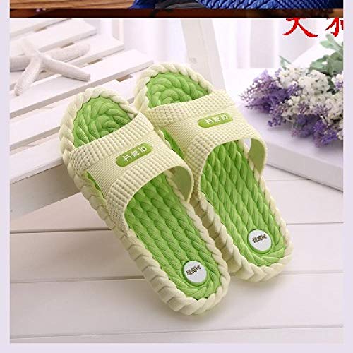 B/H Interior al Aire Libre Verano Zapatillas,Chanclas de Masaje de Fondo Suave, Pantuflas de plástico Desodorante casero-Green_37,Zapatillas de baño Unisex
