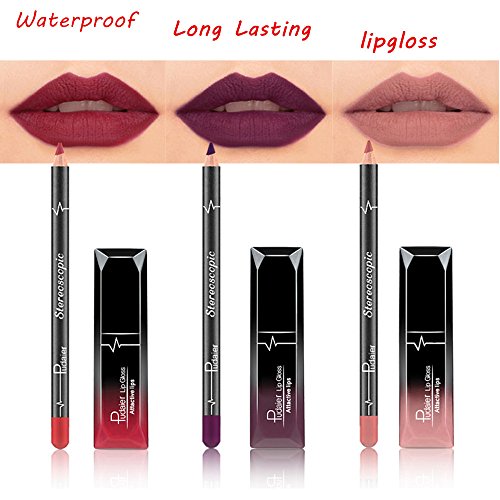 BHYDRY pintalabios Lápiz Labial de Larga duración, a Prueba de Agua, Mate, líquido, Brillo, delineador de Labios, cosméticos