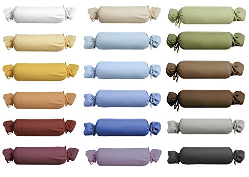 Biberna 0077144 Jersey de para cojín cilíndrico de algodón 100%, 2 Unidades, 15 x 40 cm Gris, 27 x 18 x 2 cm