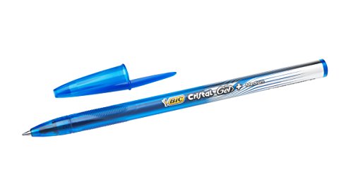 BIC Cristal Gel+ bolígrafos Tinta Gel punta media (0,7 mm) - Azul, Blíster de 2 unidades