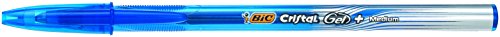 BIC Cristal Gel+ bolígrafos Tinta Gel punta media (0,7 mm) - Azul, Blíster de 2 unidades