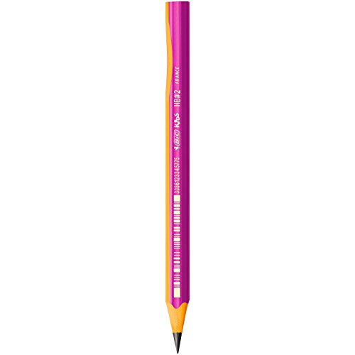 BIC Kids Jumbo Triangular Learner Lápices de Grafito HB - Diseño en Rosa, Caja de 12 unidades