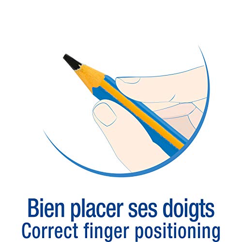 BIC Kids Jumbo Triangular Learner Lápices de Grafito HB - Diseño en Rosa, Caja de 12 unidades