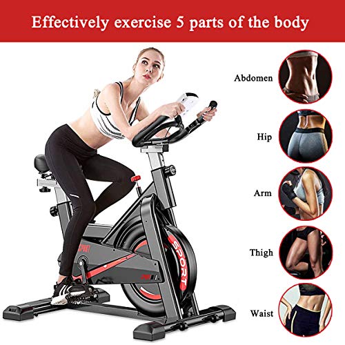 Bicicleta estática de interior, bicicleta estática, ajustable para uso en el hogar, correa silenciosa, bicicleta de entrenamiento con volante de 8 kg, bicicleta vertical