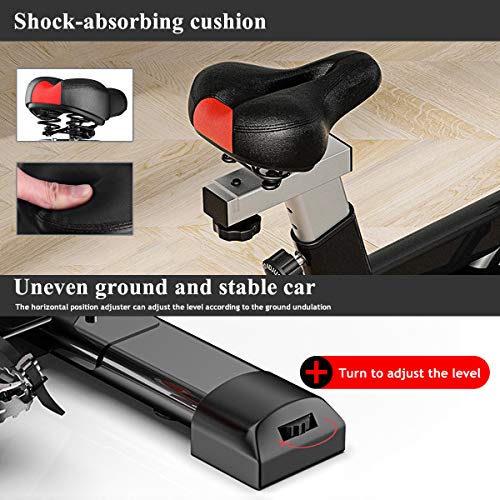 Bicicleta estática de interior, bicicleta estática, ajustable para uso en el hogar, correa silenciosa, bicicleta de entrenamiento con volante de 8 kg, bicicleta vertical