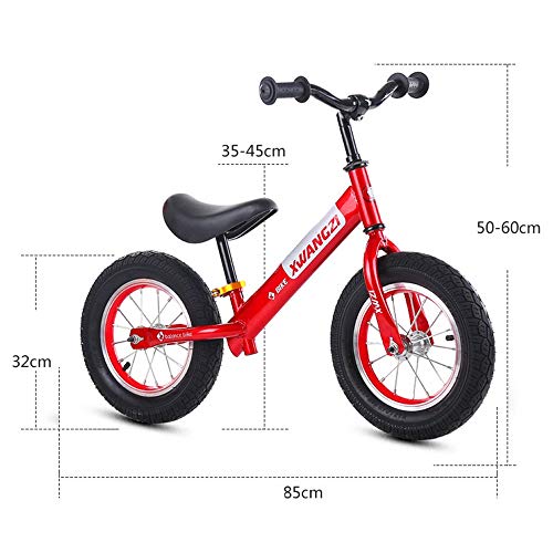 Bicicleta Infantil Niños de la niña Coloridos de la Bici Brillante neumáticos de 12 Pulgadas Conveniente for/Patio/Jardín/Exterior (Color : Red, Size : 12inch)