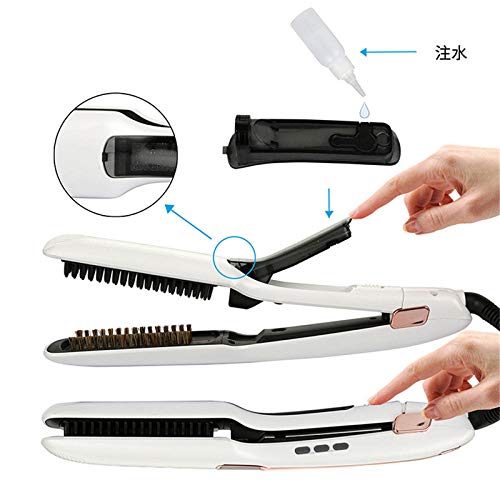 Big Roll Hair Curler_Pincel de pelo liso de vapor liso Plancha de pelo ondulado Roller, blanco