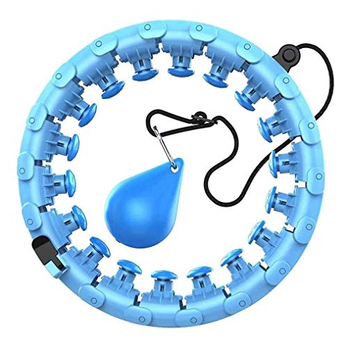 Big Shark Hula Hoop Desmontable Tamaño Ajustable Que no se caiga con 360 de función de Masaje Grado Pesos Quema de Grasa sin Esfuerzo Hula Hoop, Inteligente con 24 Secciones Desmontables Vida Salud