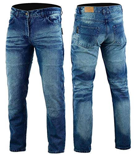 Bikers Gear Australia Kevlar Lined - Pantalones Vaqueros para Motorista CE con Protección, Azul, Tamaño 36/R