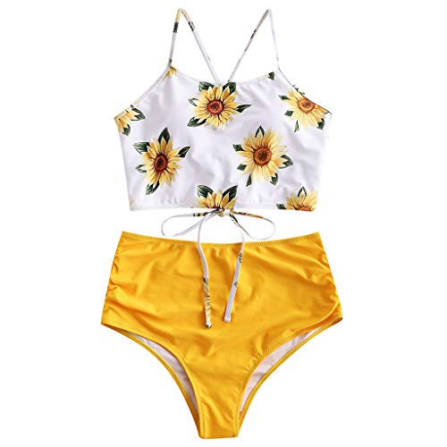 Bikinis Brasileños Altos Bañador Tankini Conjunto de Bikini Dos Piezas Nuevo Traje De Baño Cintura Alta para el Mar, Playa, Piscina, Fiesta, Vacaciones