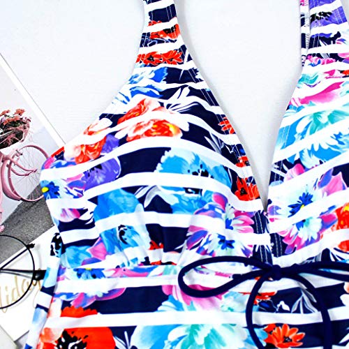 Bikinis Mujer 2019 Tallas Grandes LANSKIRT Conjunto de Traje de baño Dividido con Rayas de Bikini Tops para Mujeres bañador Sexy Ropa de Playa Verano Dos Piezas Tankini S-3XL