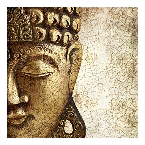Bilderwelten Fotomural - Vintage Buddha - Mural cuadrado papel pintado fotomurales murales pared papel para pared foto 3D mural pared barato decorativo, Dimensión Alto x Ancho: 240cm x 240cm