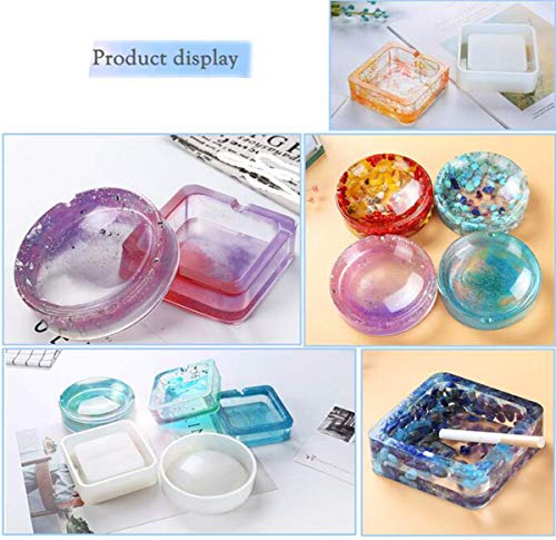 Biluer 4PCS Moldes Resina Molde Silicona Moldes Resina Epoxi Moldes de Joyería Kit De Moldes,para Colgante Collar Pendientes Crafting Posavasos de Resina Bricolaje Manualidades